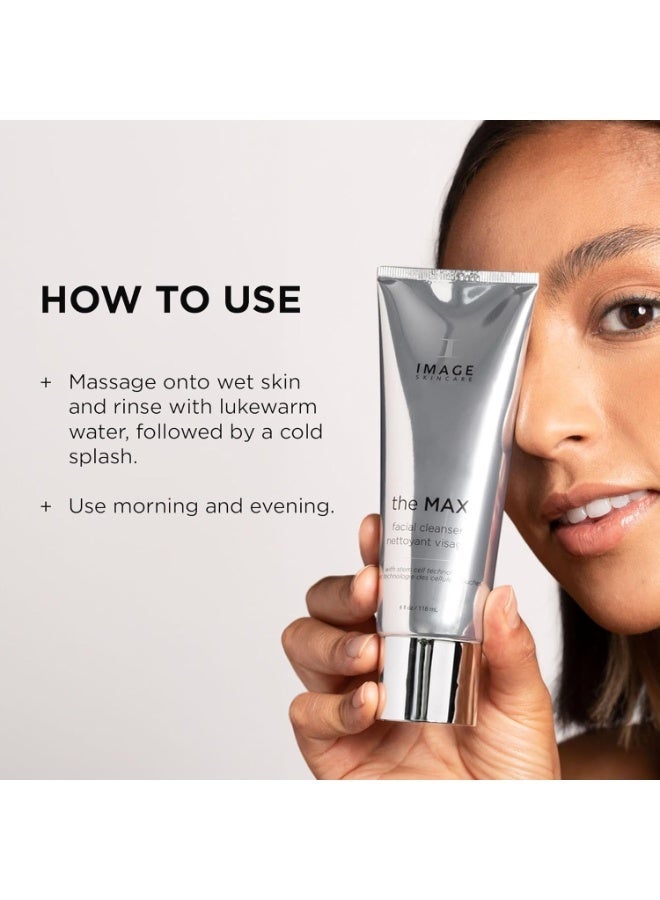 IMAGE SKINCARE IMAGE للعناية بالبشرة، منظف الوجه MAX، غسول وجه حريري مع ببتيدات لبشرة تبدو شابة، 4 أونصة سائلة - Image 2